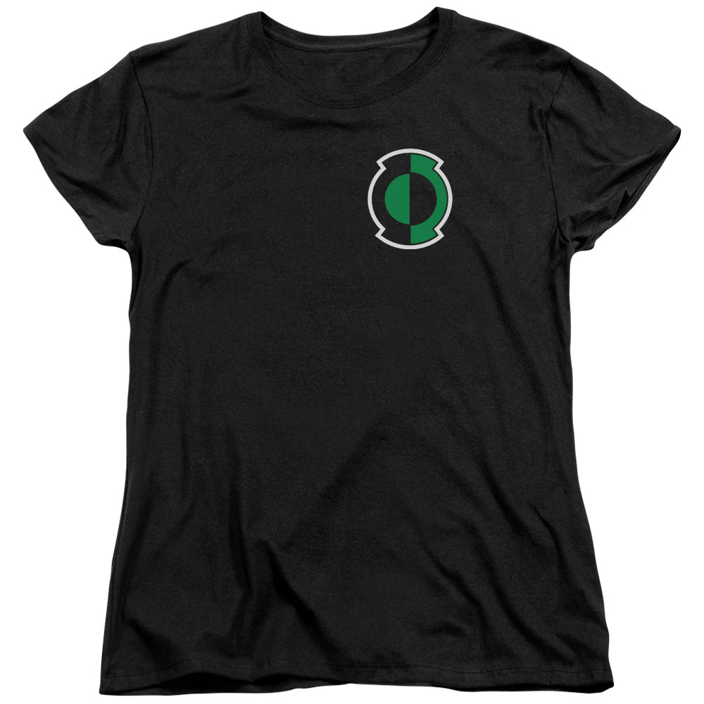 AN OFFCIALLY LICENSED GREEN LANTERN KYLE LOGO WOMEN'S REGULAR FIT T-SHIRT BLACK