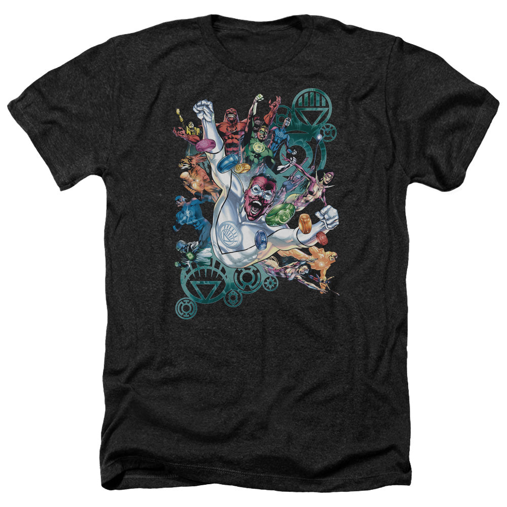 AN OFFCIALLY LICENSED GREEN LANTERN LANTERNS UNITE MEN'S HEATHER T-SHIRT CHARCOAL