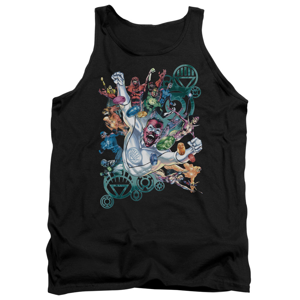AN OFFCIALLY LICENSED GREEN LANTERN LANTERNS UNITE ADULT UNISEX TANK TOP BLACK