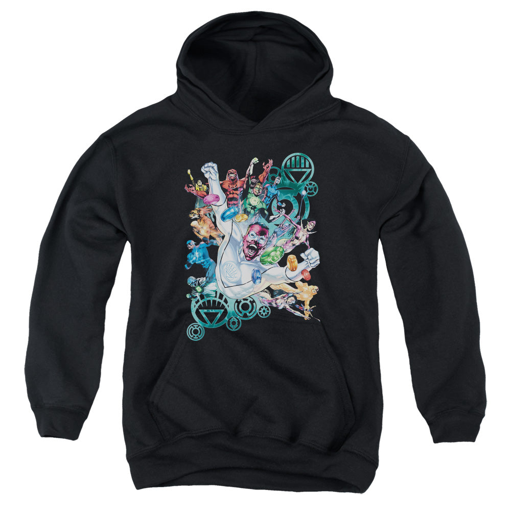 AN OFFCIALLY LICENSED GREEN LANTERN LANTERNS UNITE YOUTH HOODIE BLACK