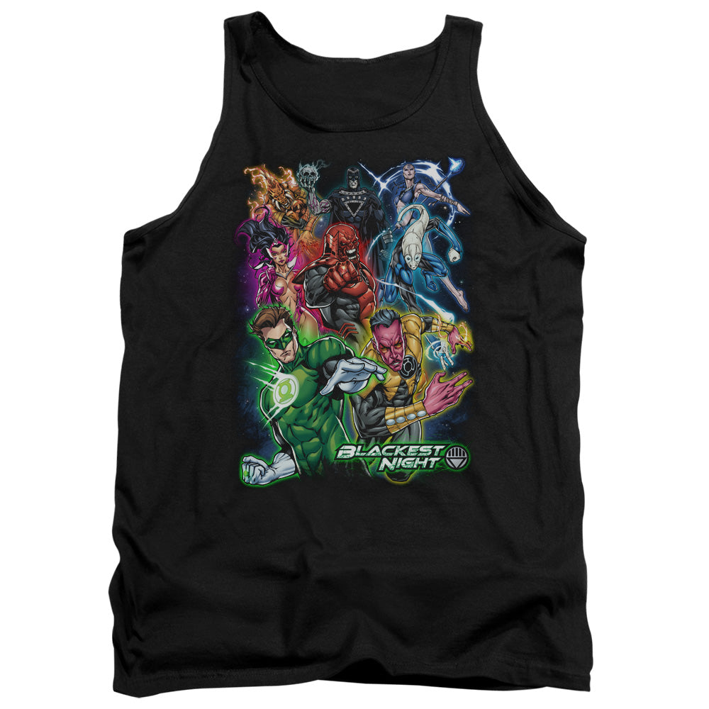 AN OFFCIALLY LICENSED GREEN LANTERN BLACKEST GROUP ADULT UNISEX TANK TOP BLACK