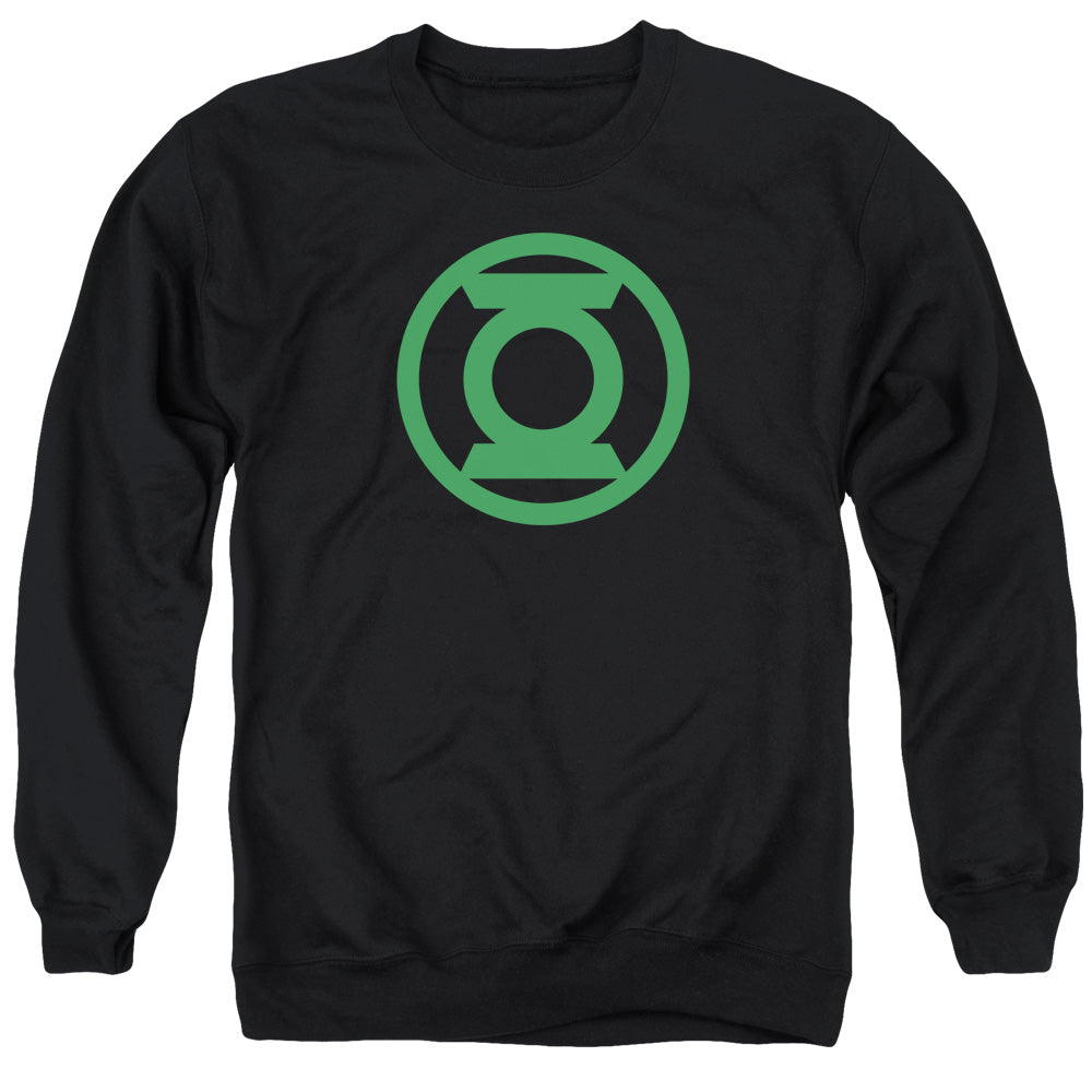 AN OFFCIALLY LICENSED GREEN LANTERN GREEN EMBLEM ADULT UNISEX CREWNECK SWEATSHIRT BLACK