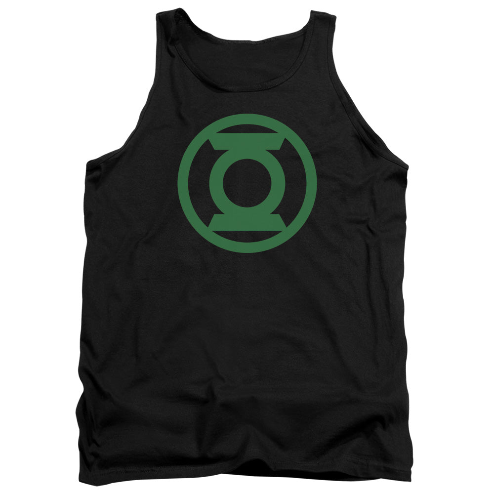 AN OFFCIALLY LICENSED GREEN LANTERN GREEN EMBLEM ADULT UNISEX TANK TOP BLACK