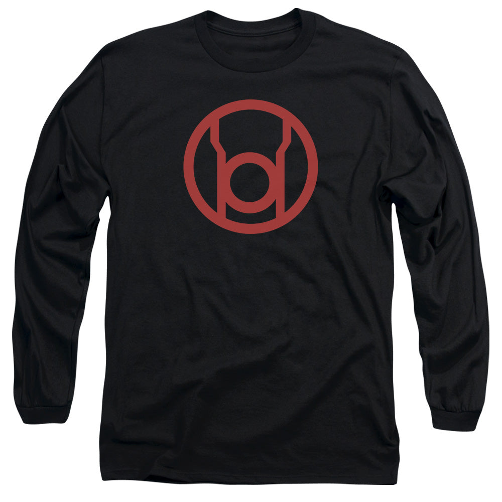 AN OFFCIALLY LICENSED GREEN LANTERN RED EMBLEM MEN'S LONG SLEEVE T-SHIRT BLACK
