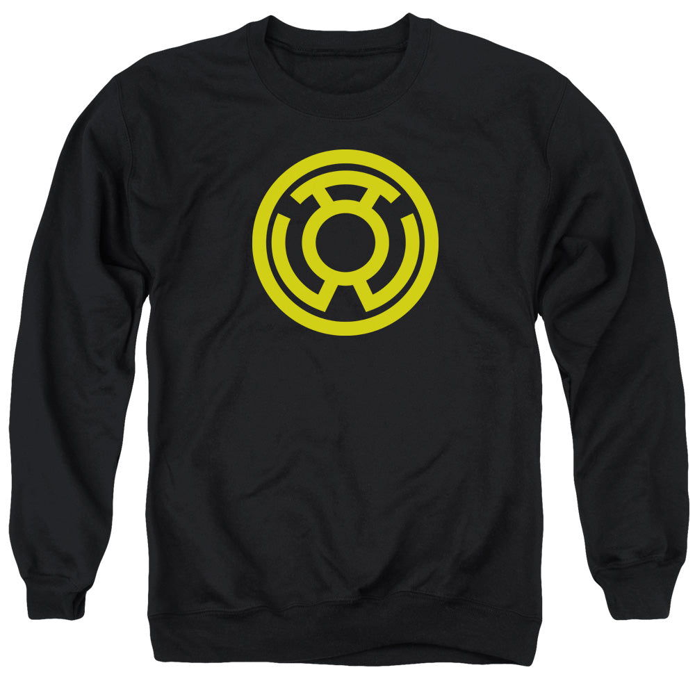 AN OFFCIALLY LICENSED GREEN LANTERN YELLOW EMBLEM ADULT UNISEX CREWNECK SWEATSHIRT BLACK