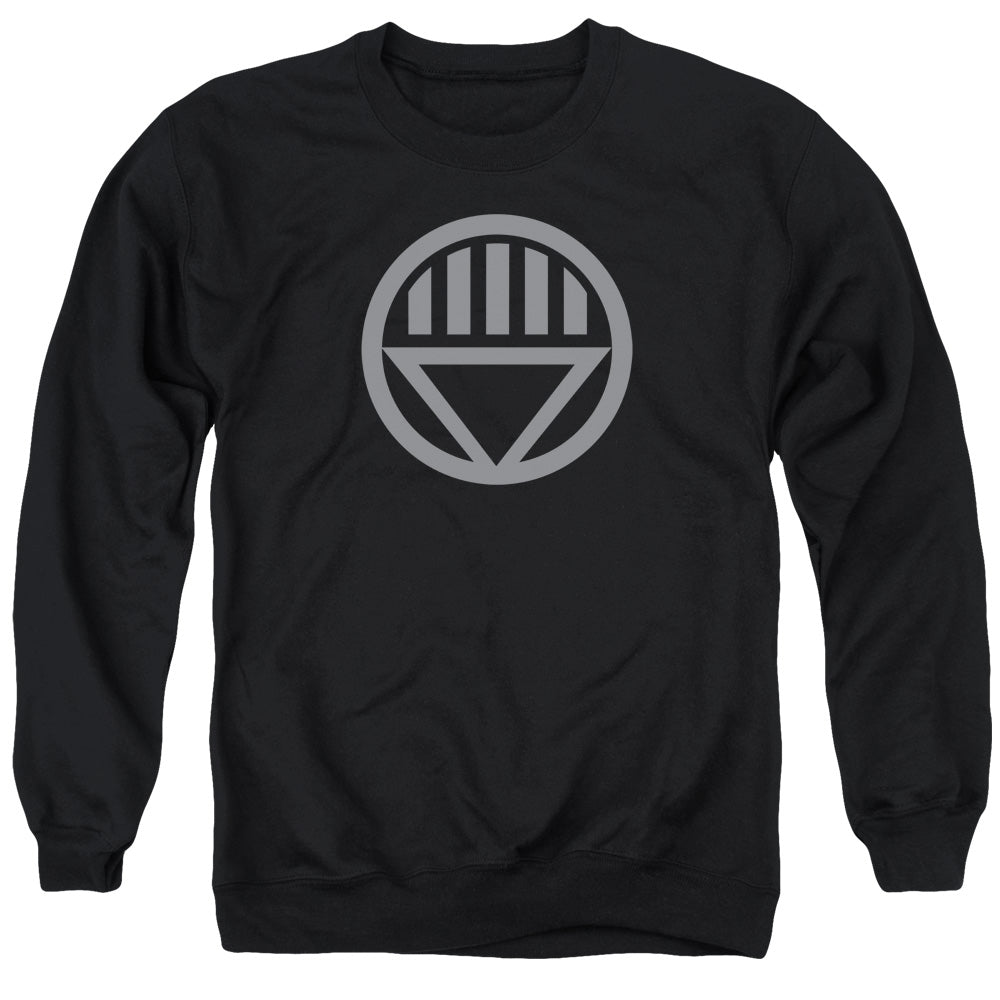 AN OFFCIALLY LICENSED GREEN LANTERN GREY EMBLEM ADULT UNISEX CREWNECK SWEATSHIRT BLACK