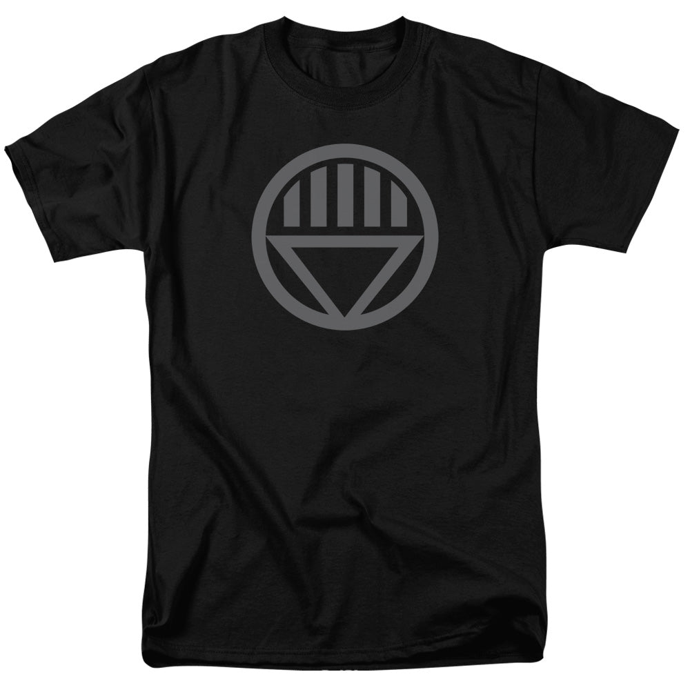 AN OFFCIALLY LICENSED GREEN LANTERN GREY EMBLEM MEN'S REGULAR FIT T-SHIRT BLACK