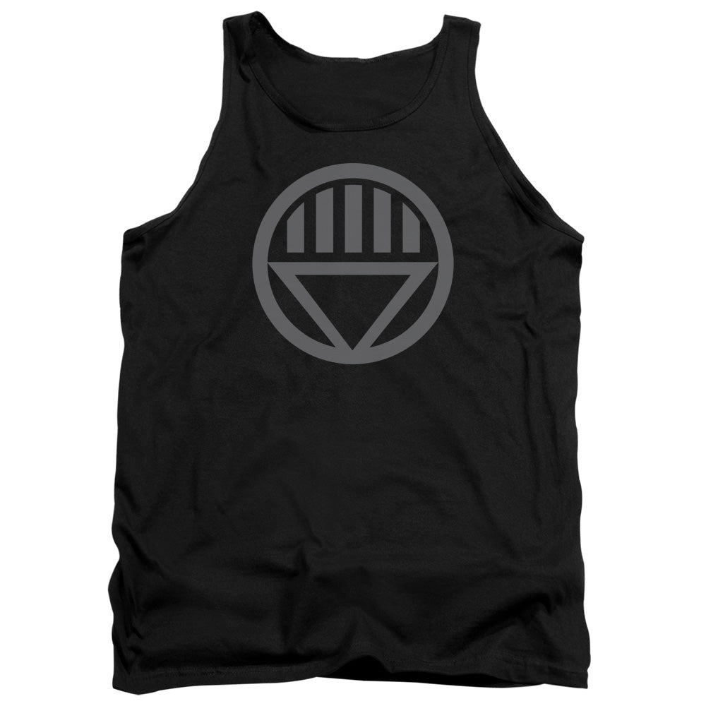 AN OFFCIALLY LICENSED GREEN LANTERN GREY EMBLEM ADULT UNISEX TANK TOP BLACK