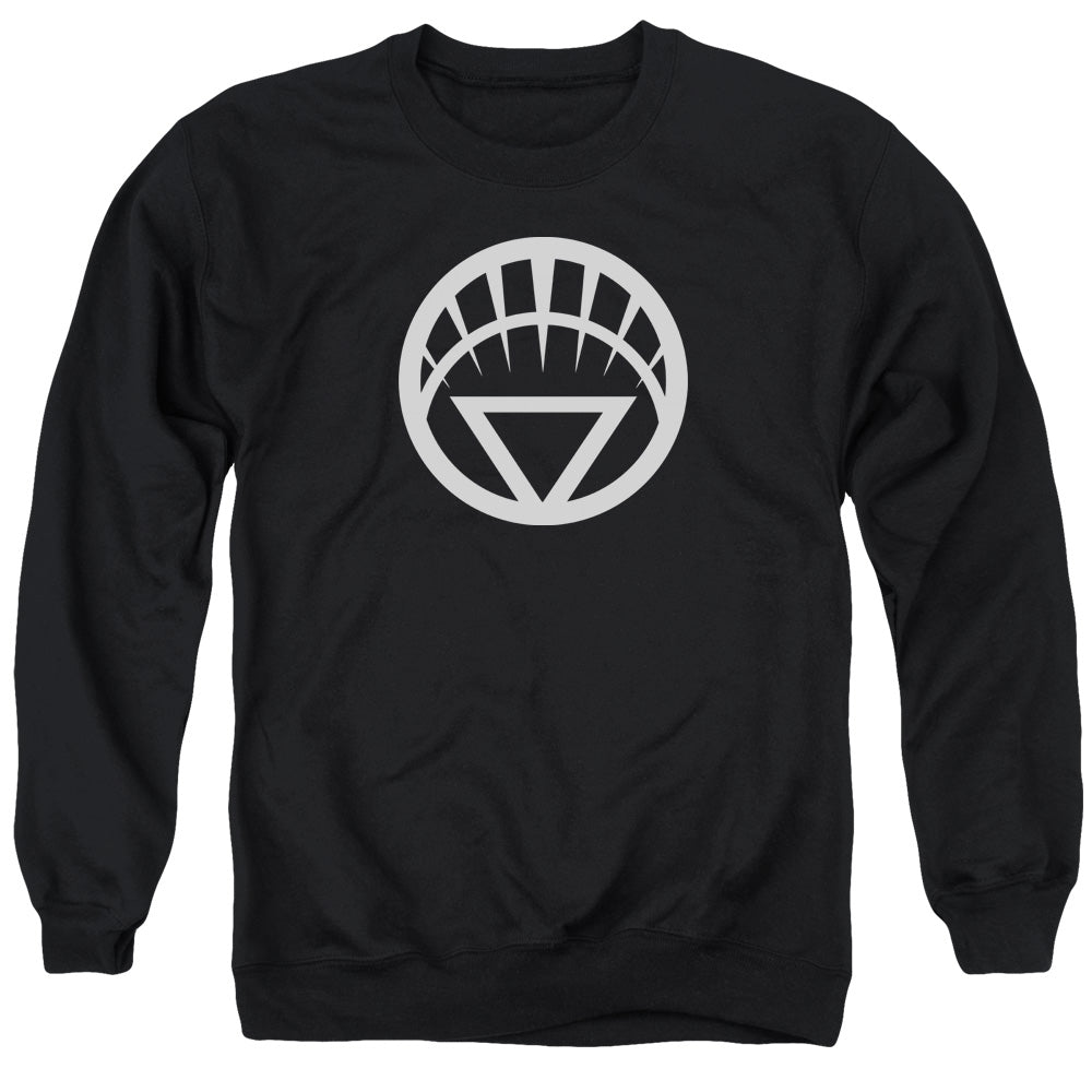 AN OFFCIALLY LICENSED GREEN LANTERN WHITE EMBLEM ADULT UNISEX CREWNECK SWEATSHIRT BLACK