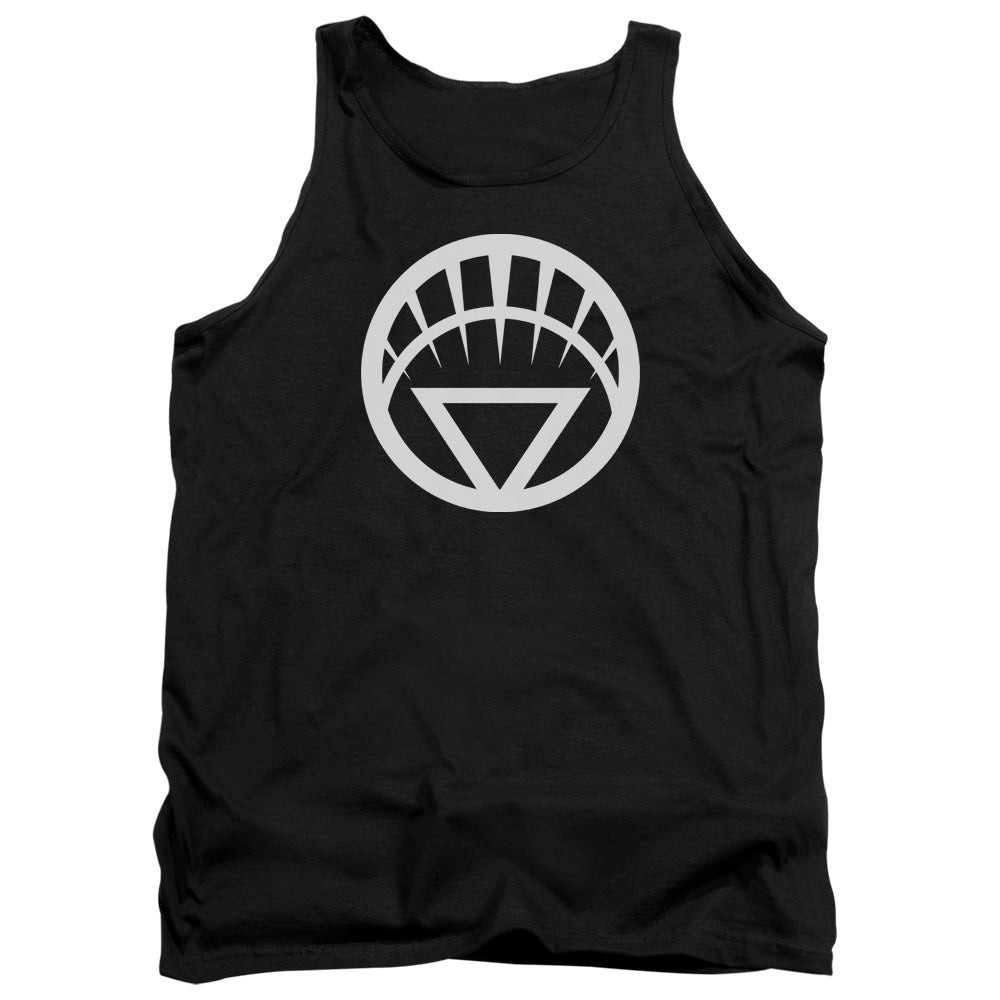 AN OFFCIALLY LICENSED GREEN LANTERN WHITE EMBLEM ADULT UNISEX TANK TOP BLACK