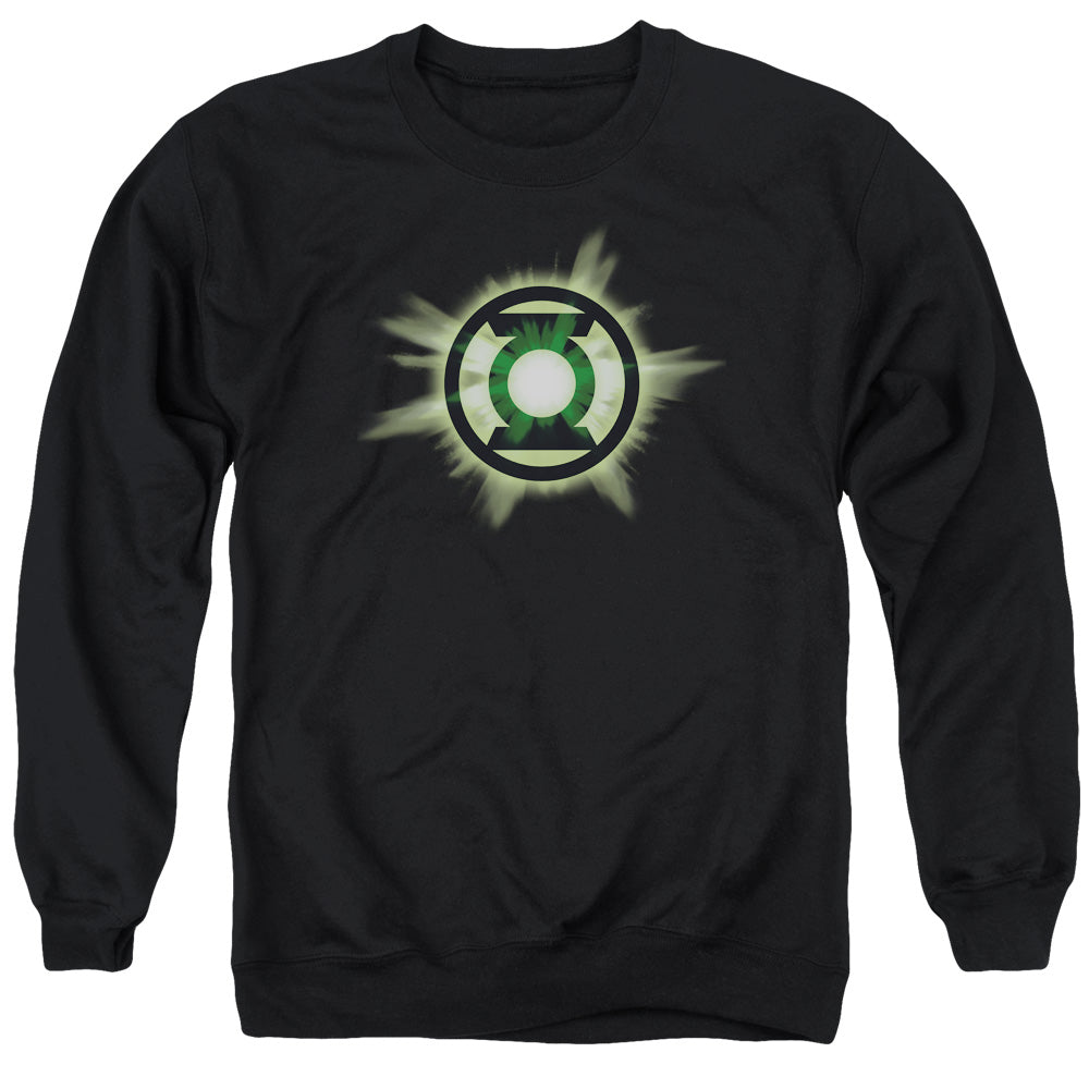 AN OFFCIALLY LICENSED GREEN LANTERN GREEN GLOW ADULT UNISEX CREWNECK SWEATSHIRT BLACK