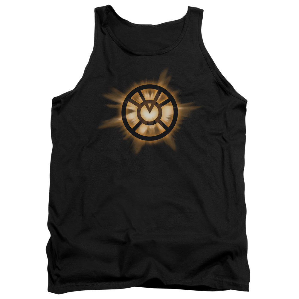AN OFFCIALLY LICENSED GREEN LANTERN ORANGE GLOW ADULT UNISEX TANK TOP BLACK