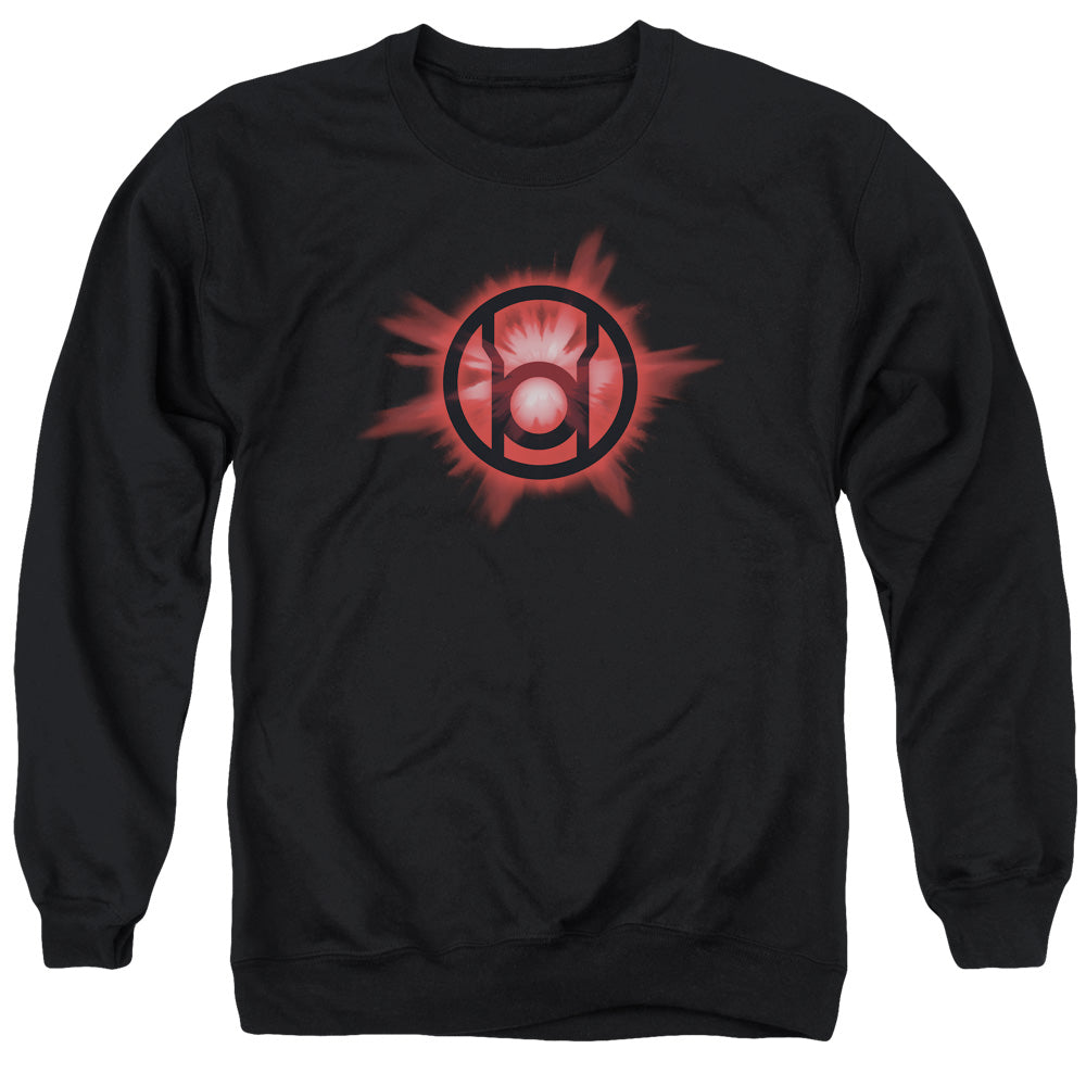 AN OFFCIALLY LICENSED GREEN LANTERN RED GLOW ADULT UNISEX CREWNECK SWEATSHIRT BLACK