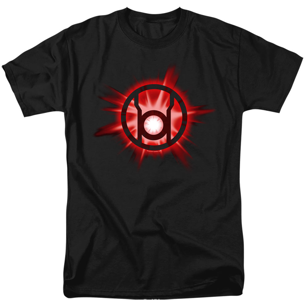 AN OFFCIALLY LICENSED GREEN LANTERN RED GLOW MEN'S REGULAR FIT T-SHIRT BLACK