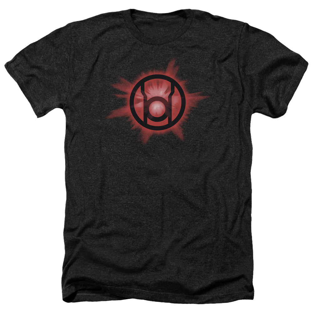 AN OFFCIALLY LICENSED GREEN LANTERN RED GLOW MEN'S HEATHER T-SHIRT CHARCOAL