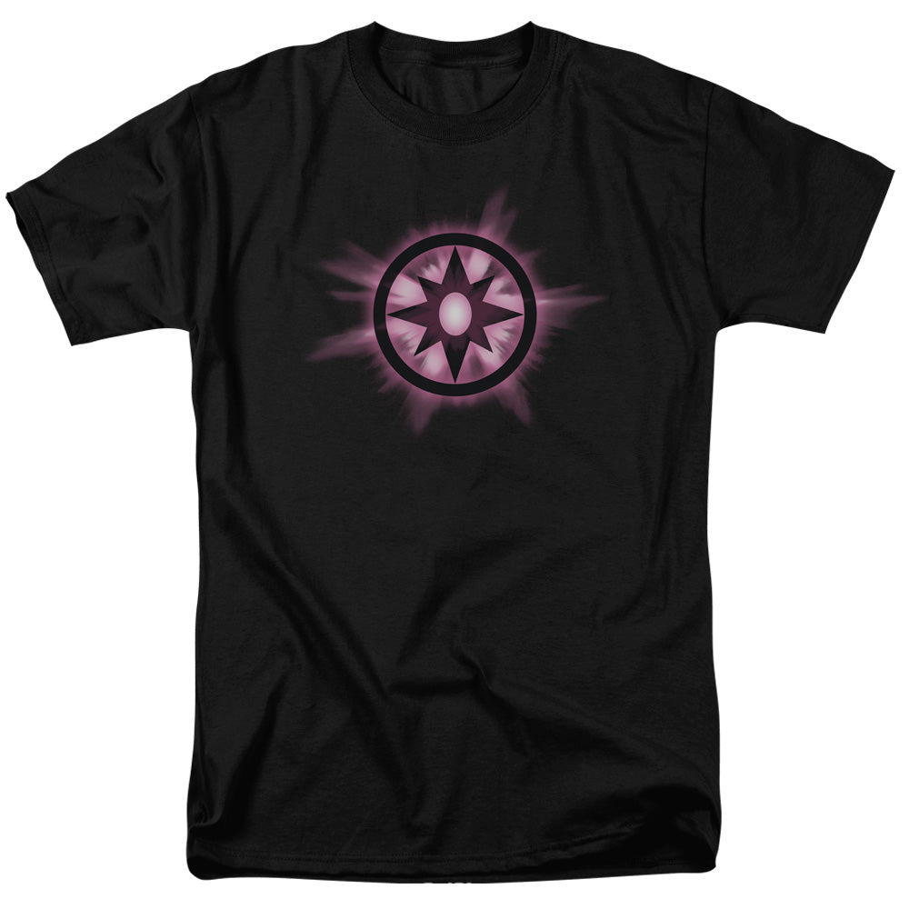 AN OFFCIALLY LICENSED GREEN LANTERN SAPPHIRE GLOW MEN'S REGULAR FIT T-SHIRT BLACK