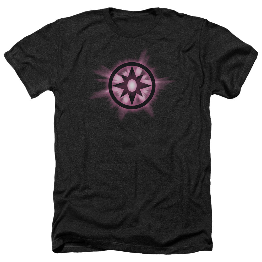 AN OFFCIALLY LICENSED GREEN LANTERN SAPPHIRE GLOW MEN'S HEATHER T-SHIRT CHARCOAL