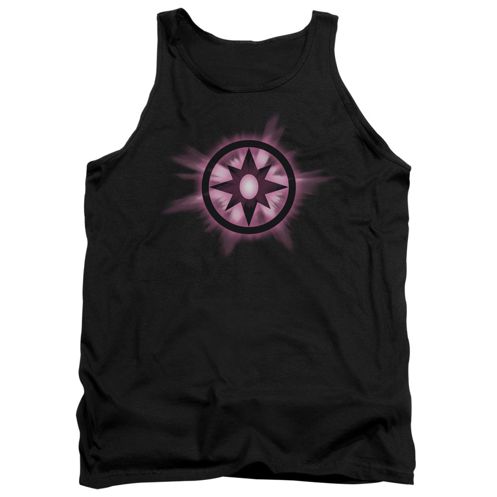 AN OFFCIALLY LICENSED GREEN LANTERN SAPPHIRE GLOW ADULT UNISEX TANK TOP BLACK