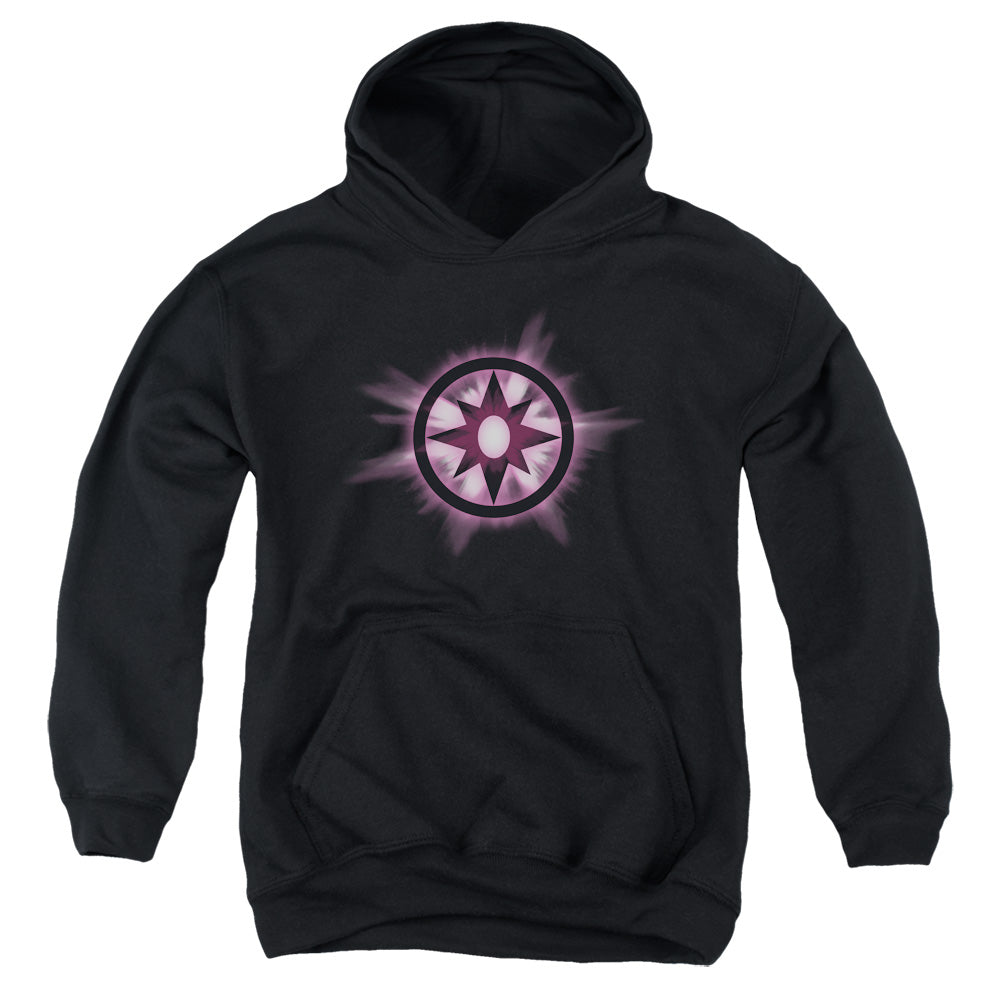 AN OFFCIALLY LICENSED GREEN LANTERN SAPPHIRE GLOW YOUTH HOODIE BLACK