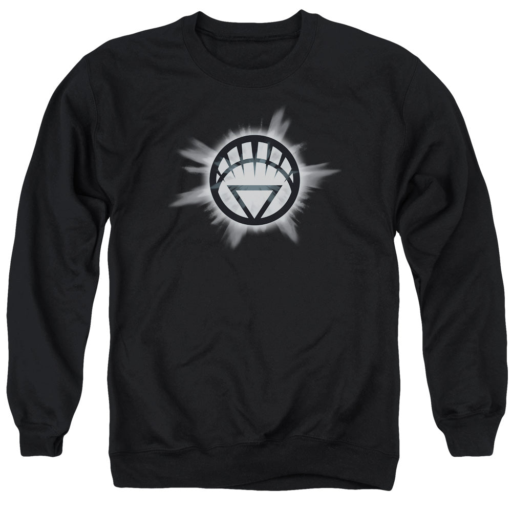 AN OFFCIALLY LICENSED GREEN LANTERN WHITE GLOW ADULT UNISEX CREWNECK SWEATSHIRT BLACK