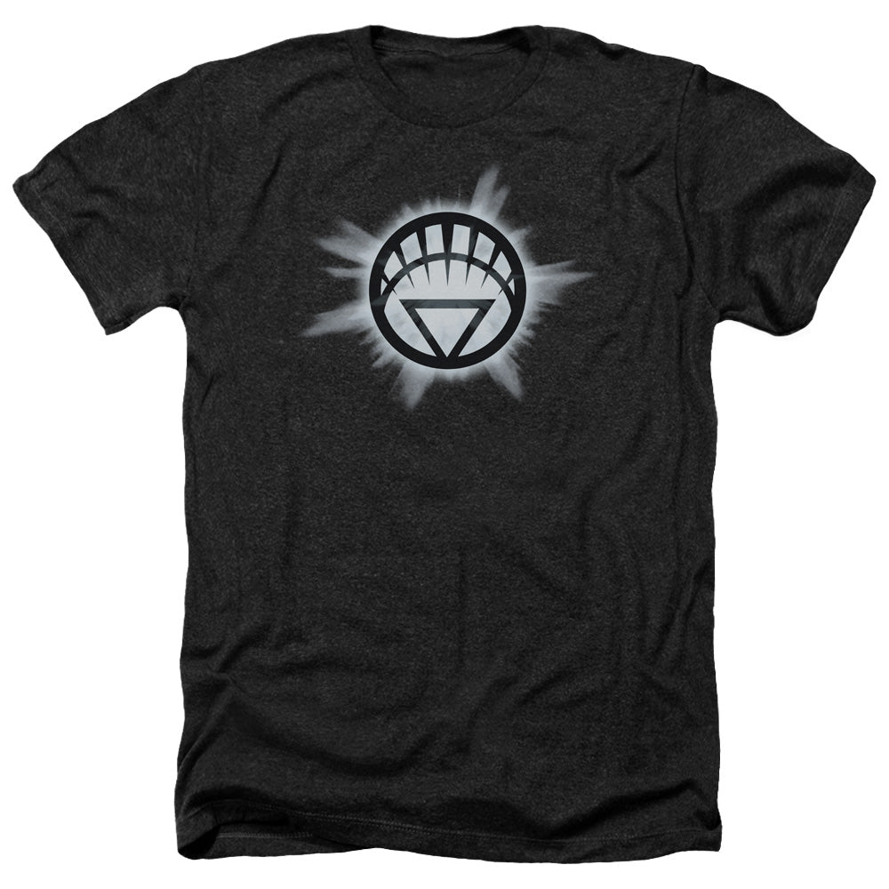 AN OFFCIALLY LICENSED GREEN LANTERN WHITE GLOW MEN'S HEATHER T-SHIRT CHARCOAL
