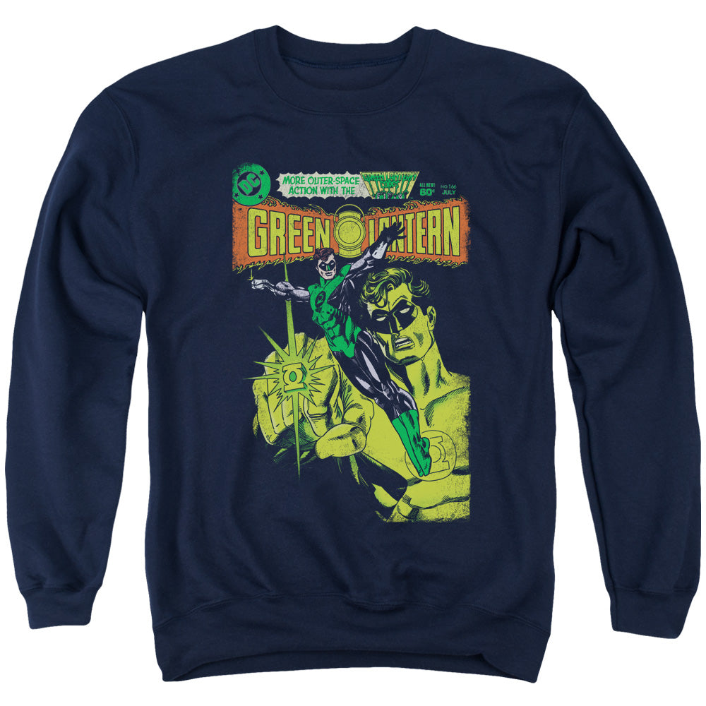 AN OFFCIALLY LICENSED GREEN LANTERN VINTAGE COVER ADULT UNISEX CREWNECK SWEATSHIRT NAVY
