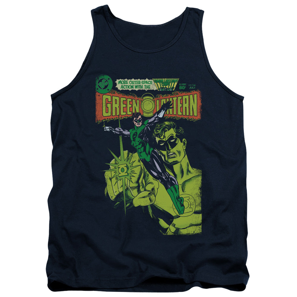 AN OFFCIALLY LICENSED GREEN LANTERN VINTAGE COVER ADULT UNISEX TANK TOP NAVY