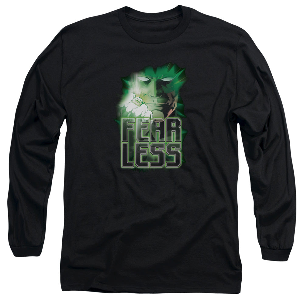 AN OFFCIALLY LICENSED GREEN LANTERN FEARLESS MEN'S LONG SLEEVE T-SHIRT BLACK