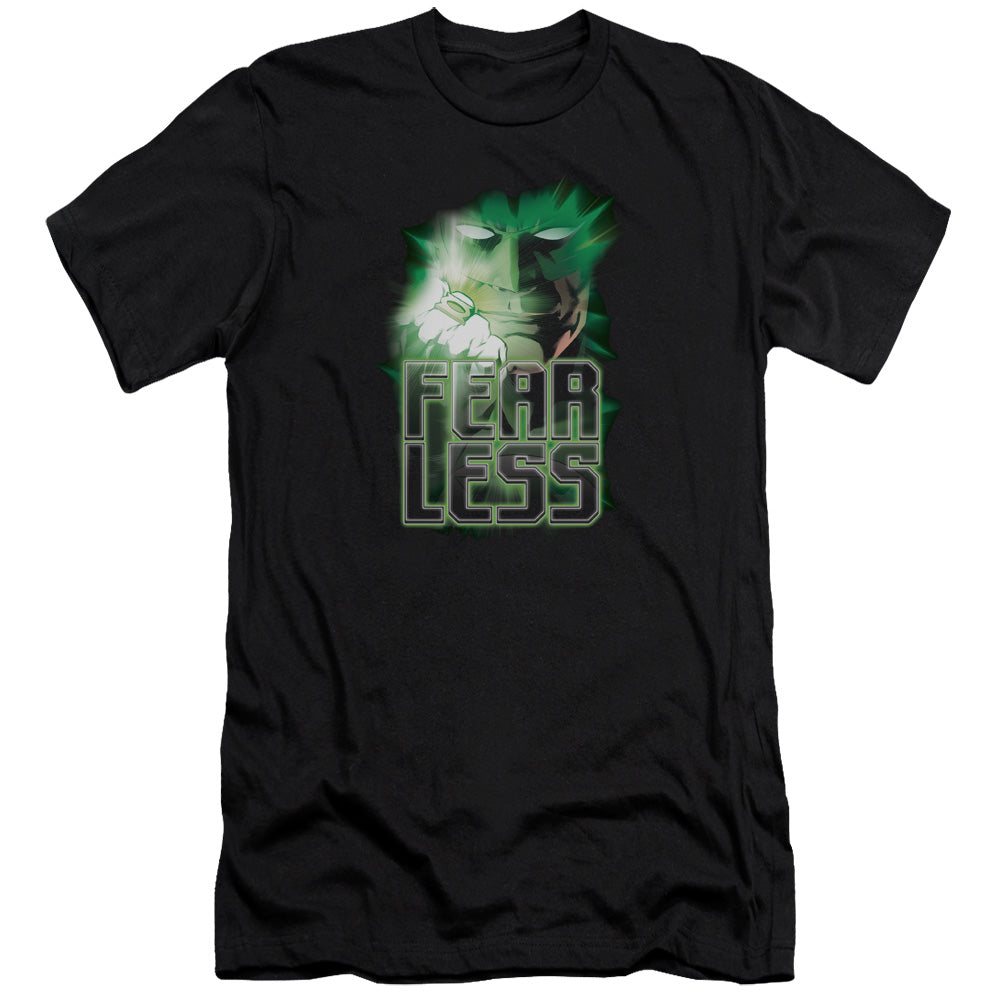 AN OFFCIALLY LICENSED GREEN LANTERN FEARLESS MEN'S PREMIUM SLIM FIT T-SHIRT BLACK