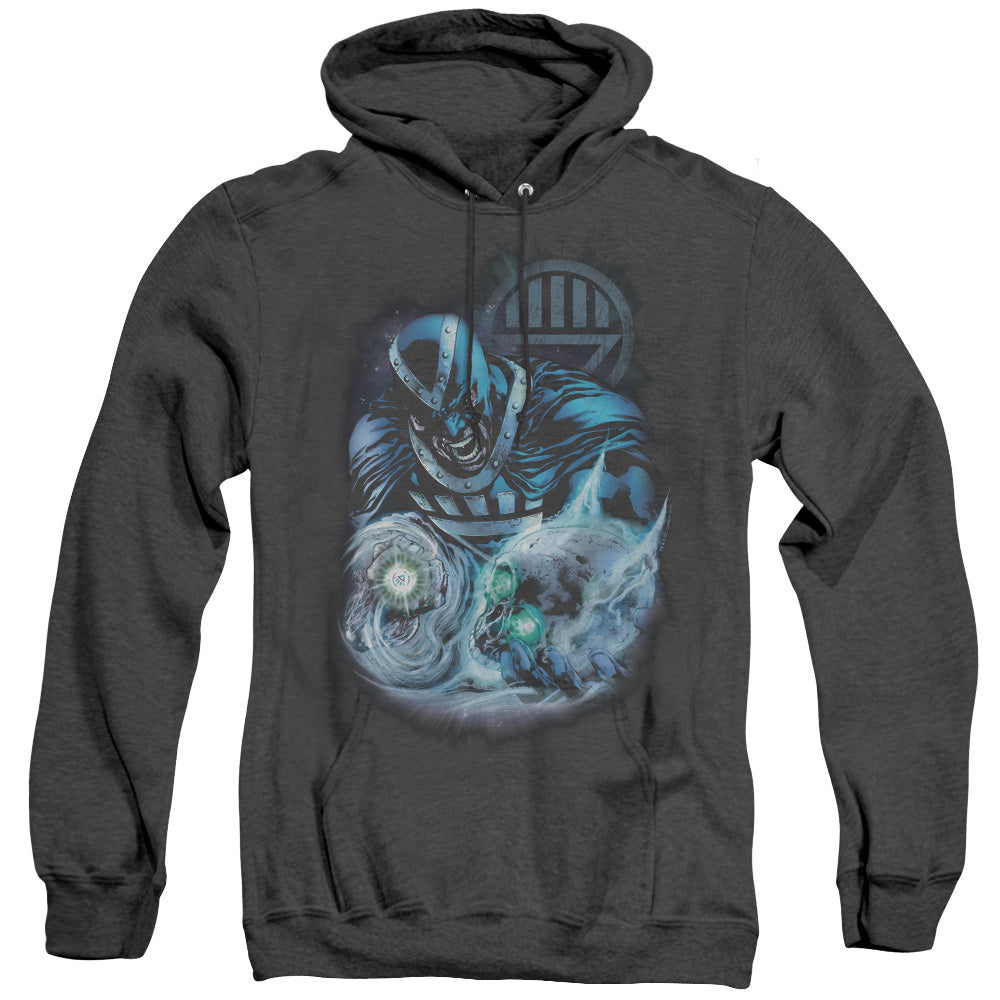 AN OFFCIALLY LICENSED GREEN LANTERN BLACKHAND ADULT UNISEX HEATHER PULLOVER HOODIE BLACK
