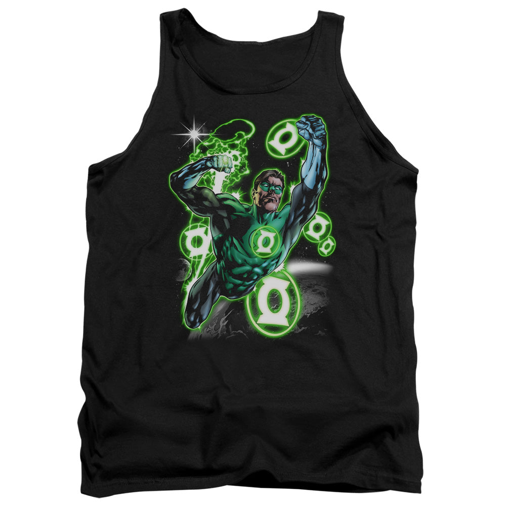 AN OFFCIALLY LICENSED GREEN LANTERN EARTH SECTOR ADULT UNISEX TANK TOP BLACK