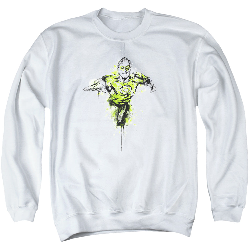 AN OFFCIALLY LICENSED GREEN LANTERN INKED ADULT UNISEX CREWNECK SWEATSHIRT WHITE
