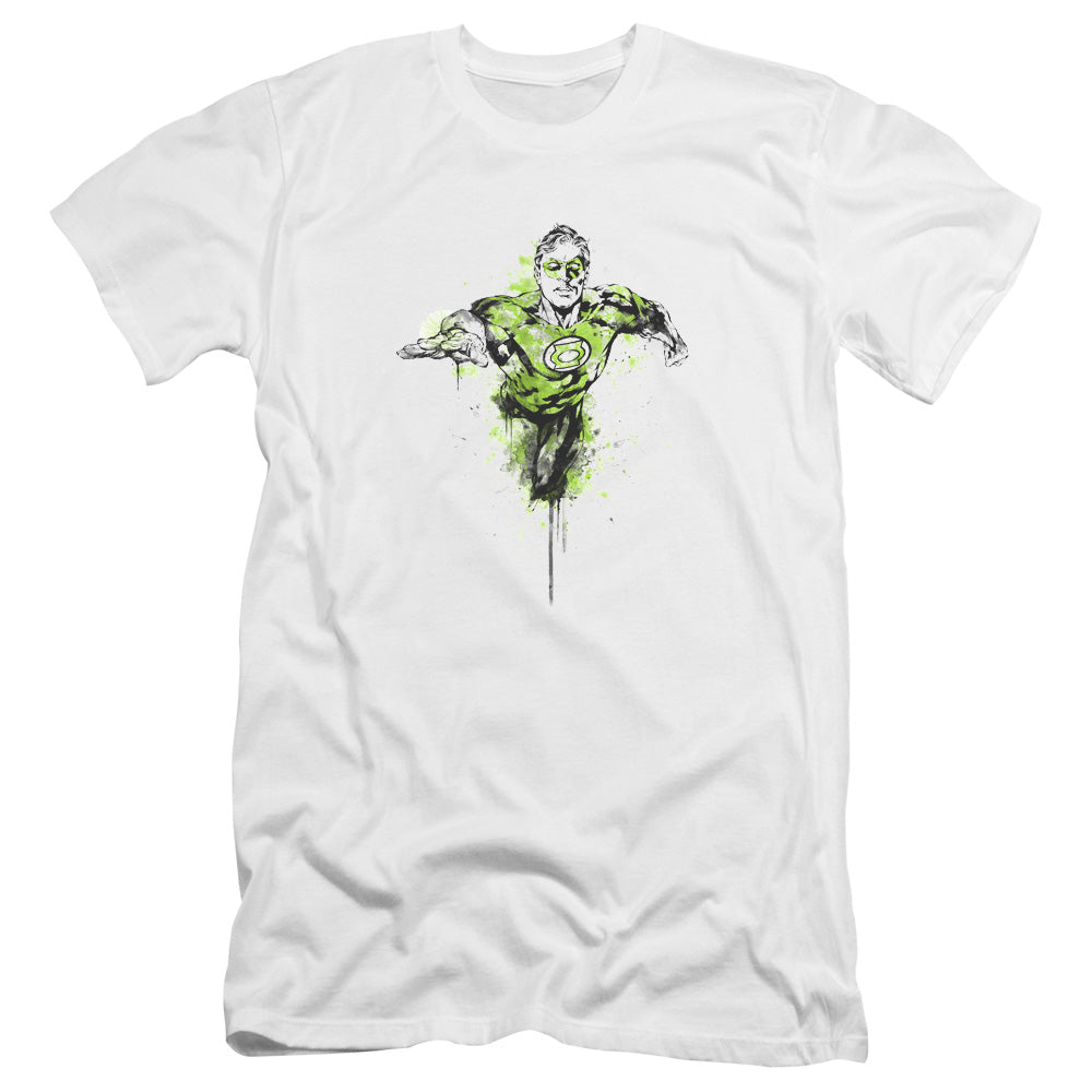 AN OFFCIALLY LICENSED GREEN LANTERN INKED MEN'S PREMIUM SLIM FIT T-SHIRT WHITE