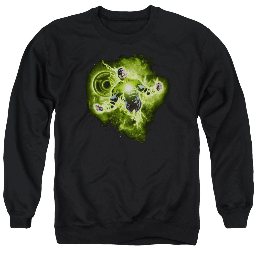 AN OFFCIALLY LICENSED GREEN LANTERN LANTERN NEBULA ADULT UNISEX CREWNECK SWEATSHIRT BLACK