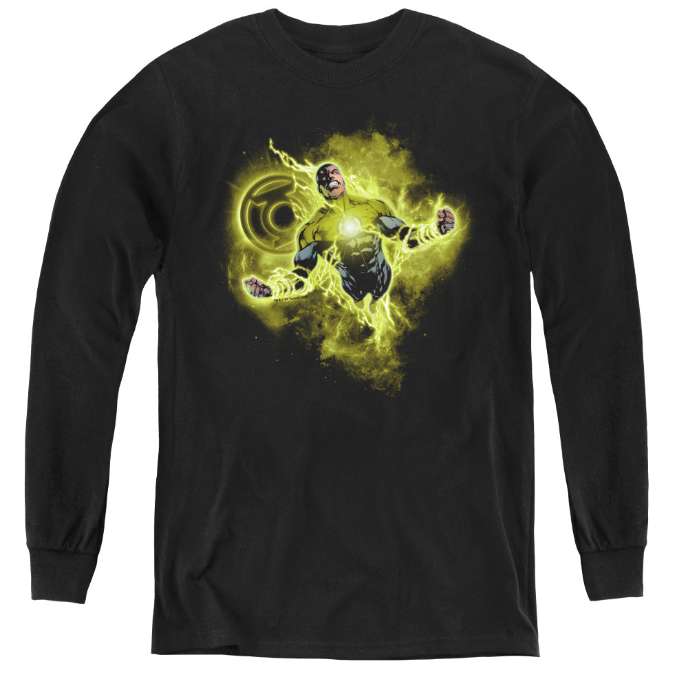 AN OFFCIALLY LICENSED GREEN LANTERN LANTERN NEBULA YOUTH LONG SLEEVE T-SHIRT BLACK