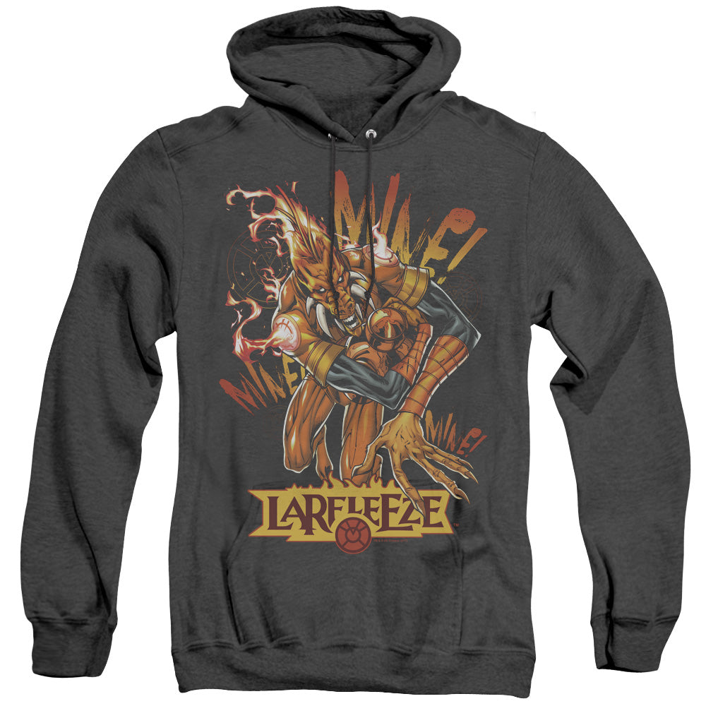 AN OFFCIALLY LICENSED GREEN LANTERN LARFLEEZE ADULT UNISEX HEATHER PULLOVER HOODIE BLACK