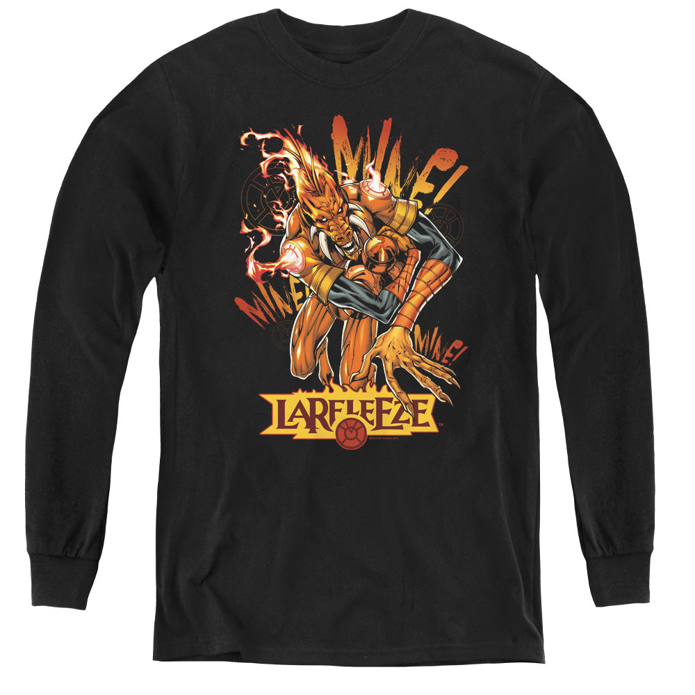 AN OFFCIALLY LICENSED GREEN LANTERN LARFLEEZE YOUTH LONG SLEEVE T-SHIRT BLACK