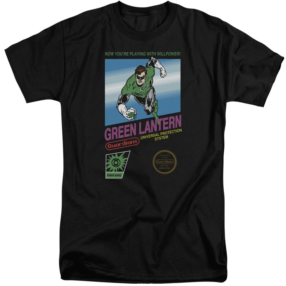 AN OFFCIALLY LICENSED GREEN LANTERN BOX ART MEN'S TALL FIT T-SHIRT BLACK