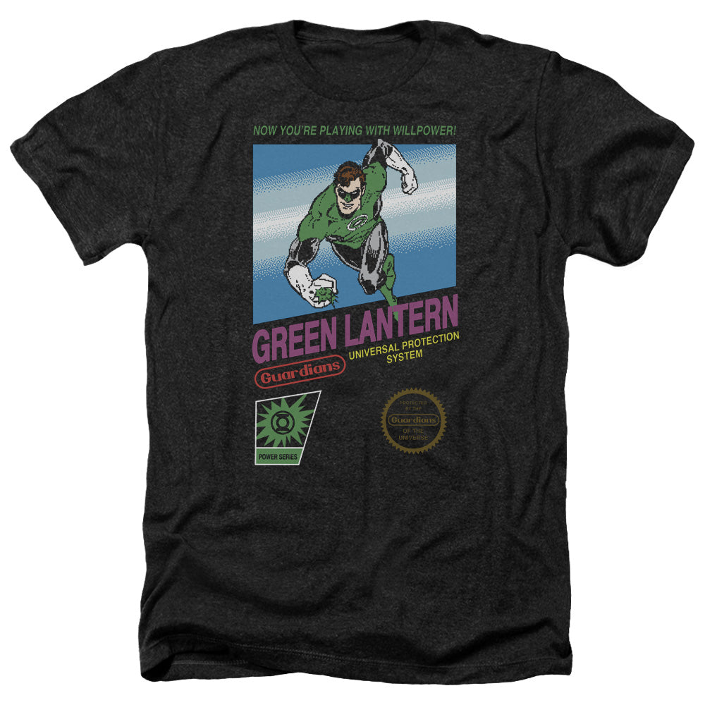 AN OFFCIALLY LICENSED GREEN LANTERN BOX ART MEN'S HEATHER T-SHIRT CHARCOAL