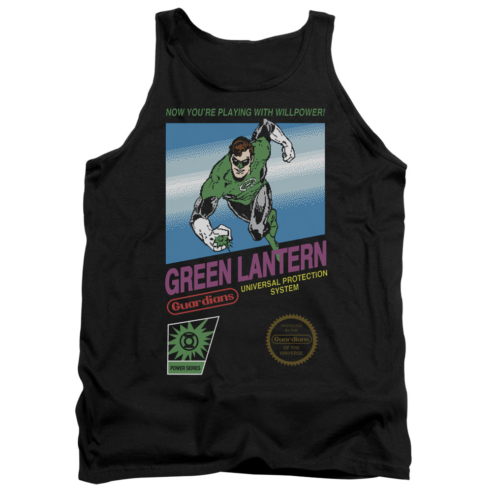 AN OFFCIALLY LICENSED GREEN LANTERN BOX ART ADULT UNISEX TANK TOP BLACK