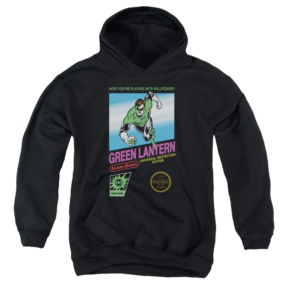 AN OFFCIALLY LICENSED GREEN LANTERN BOX ART YOUTH HOODIE BLACK