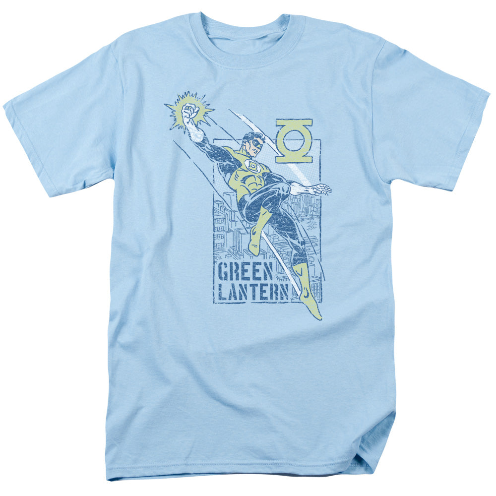 AN OFFCIALLY LICENSED GREEN LANTERN CITY WATCH MEN'S REGULAR FIT T-SHIRT LIGHT BLUE