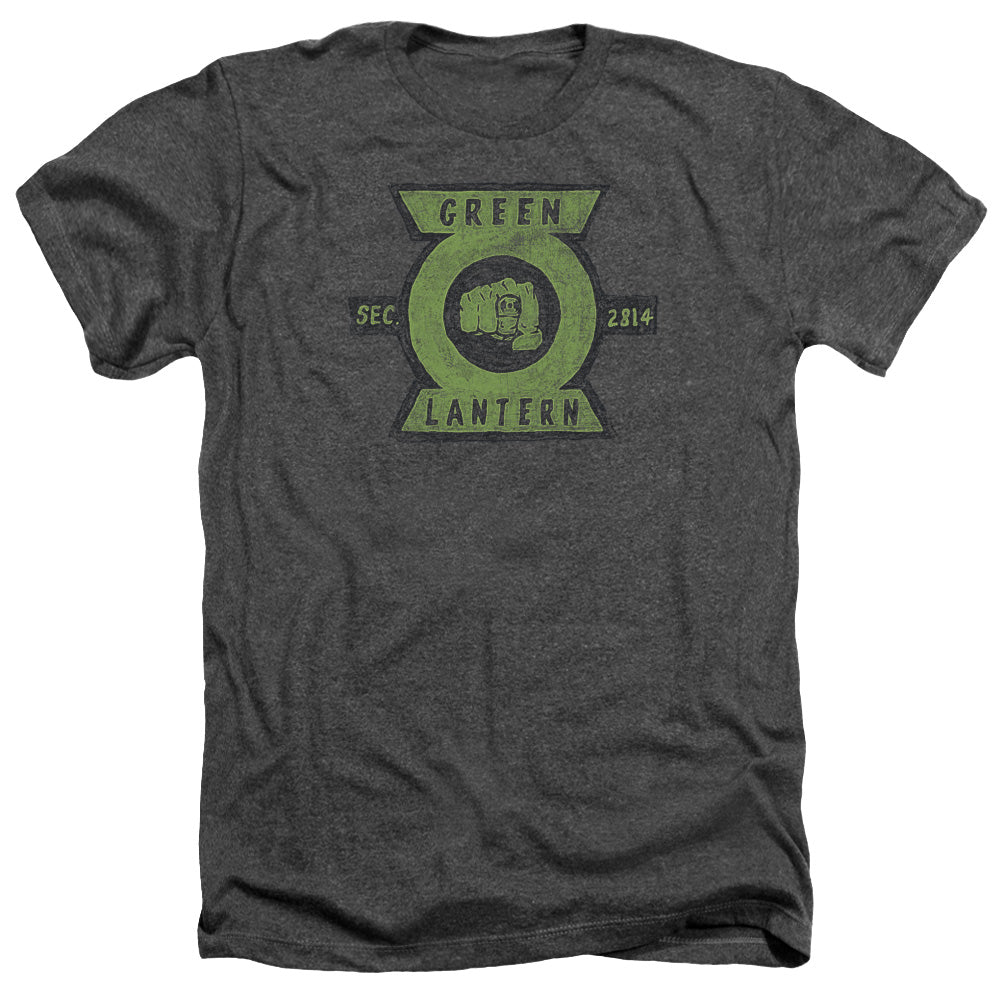 AN OFFCIALLY LICENSED GREEN LANTERN SECTION MEN'S HEATHER T-SHIRT CHARCOAL