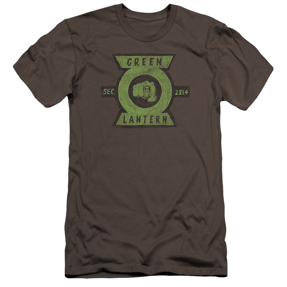 AN OFFCIALLY LICENSED GREEN LANTERN SECTION MEN'S PREMIUM SLIM FIT T-SHIRT CHARCOAL