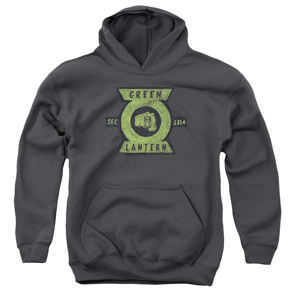 AN OFFCIALLY LICENSED GREEN LANTERN SECTION YOUTH HOODIE CHARCOAL