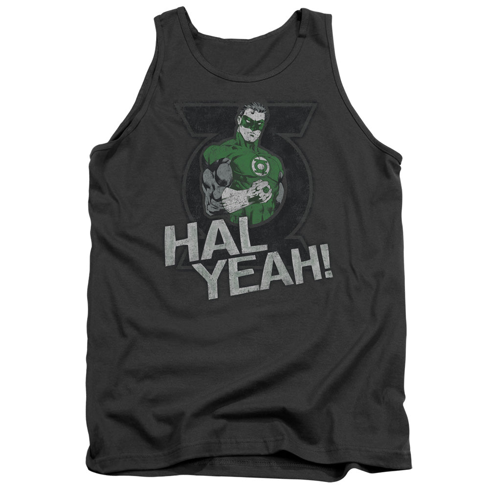AN OFFCIALLY LICENSED GREEN LANTERN HAL YEAH ADULT UNISEX TANK TOP CHARCOAL
