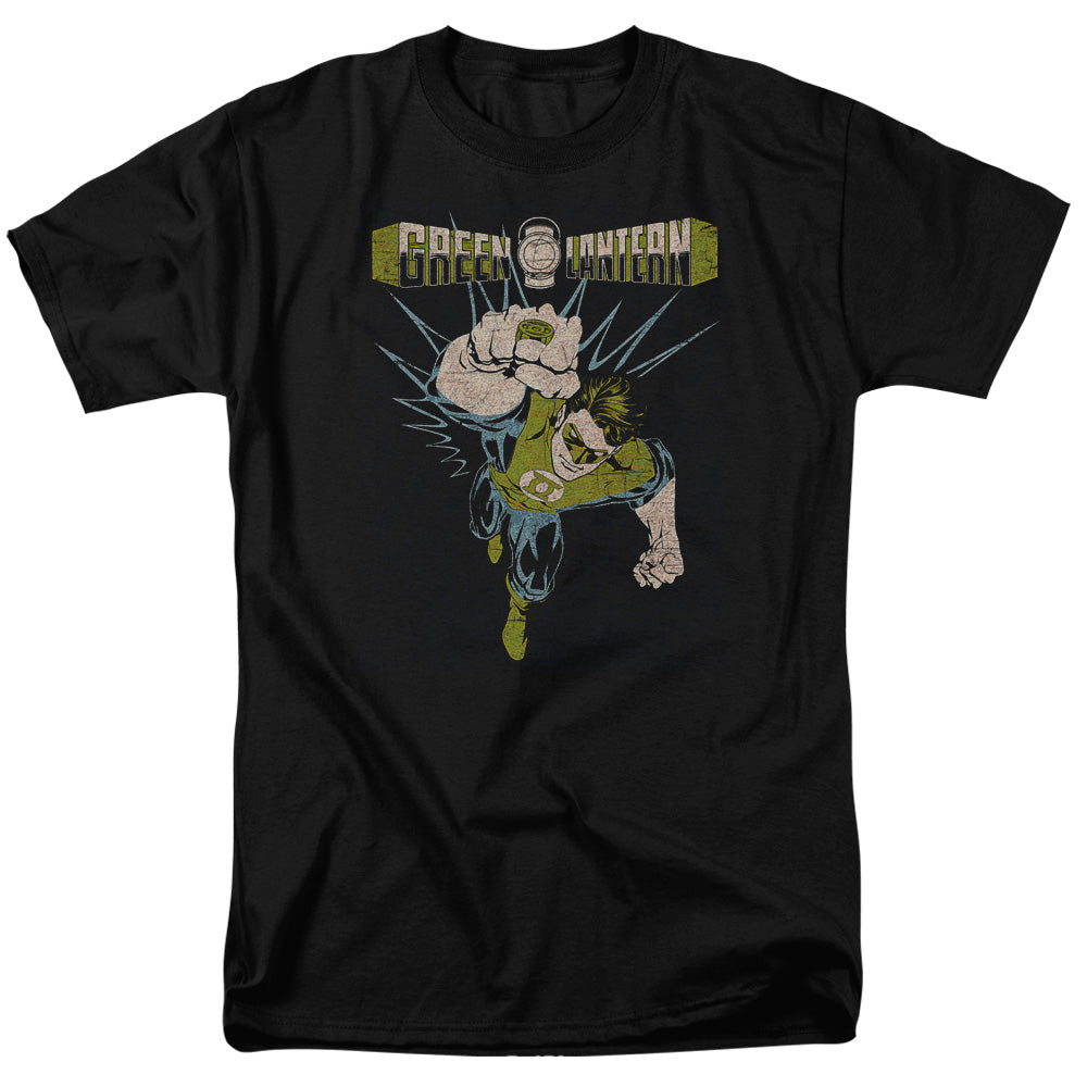 AN OFFCIALLY LICENSED GREEN LANTERN POWERFUL MEN'S REGULAR FIT T-SHIRT BLACK