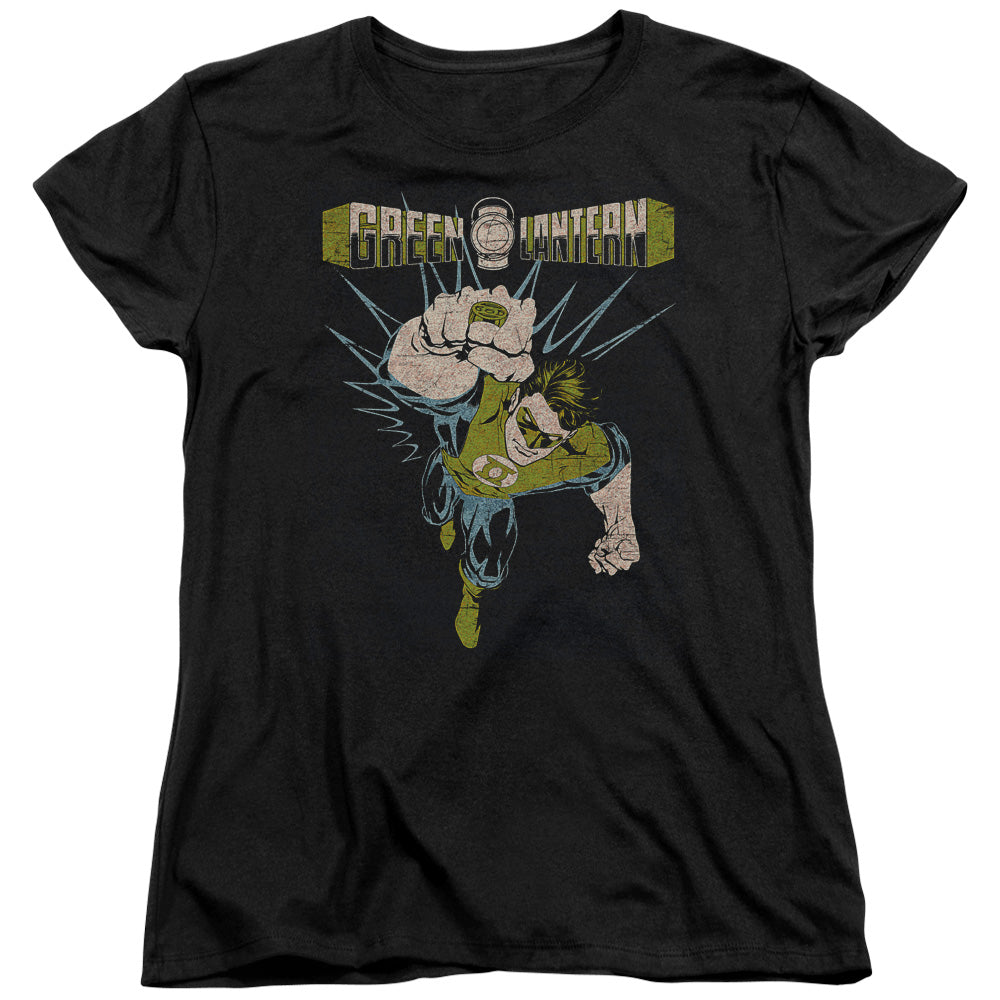 AN OFFCIALLY LICENSED GREEN LANTERN POWERFUL WOMEN'S REGULAR FIT T-SHIRT BLACK