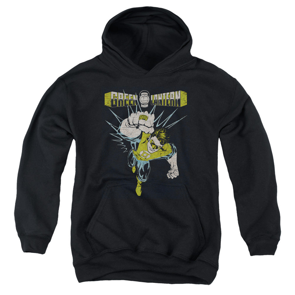 AN OFFCIALLY LICENSED GREEN LANTERN POWERFUL YOUTH HOODIE BLACK
