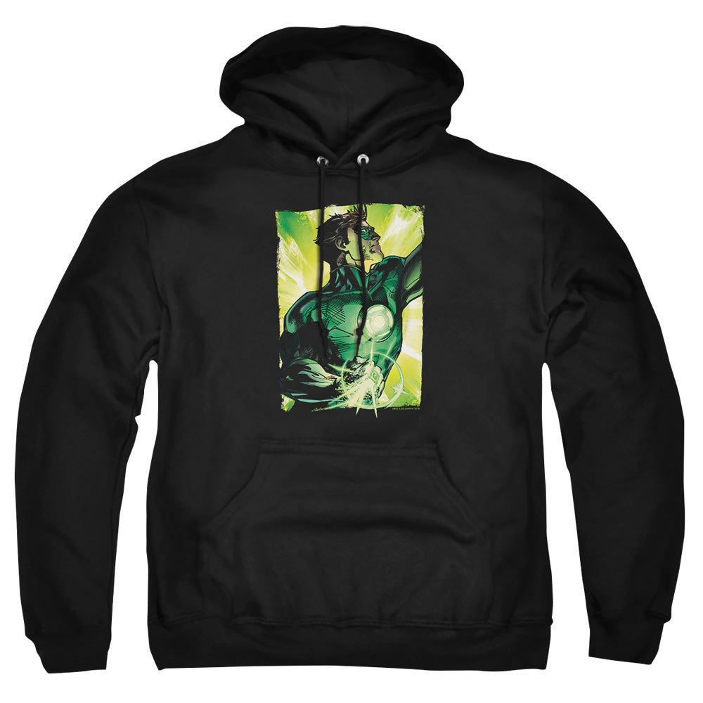 AN OFFCIALLY LICENSED GREEN LANTERN UP UP ADULT UNISEX PULLOVER HOODIE BLACK
